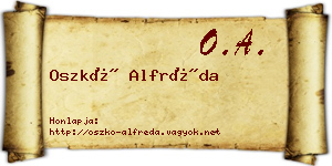 Oszkó Alfréda névjegykártya